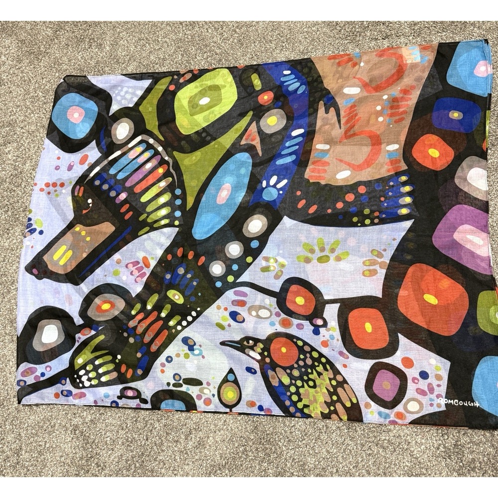 John Rombough Bear Eco Scarf Lightweight Recycled Plastic Bottles 26x70 Oscardo